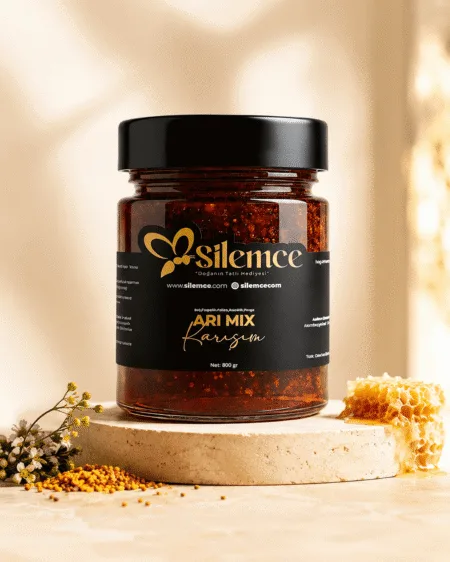 Arı mix karışım - Şilemce bal, polen, propolis ve arı sütü karışımı 800 gr cam kavanoz
